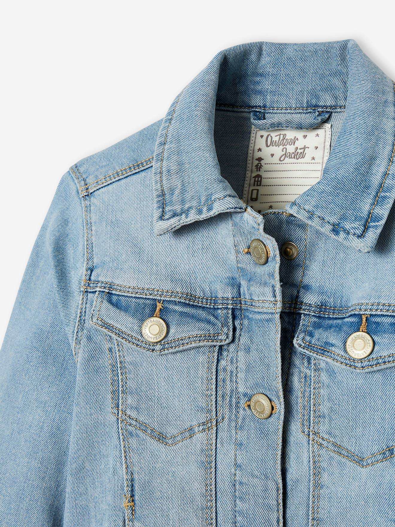 Veste en jean personnalisable fille double stone
