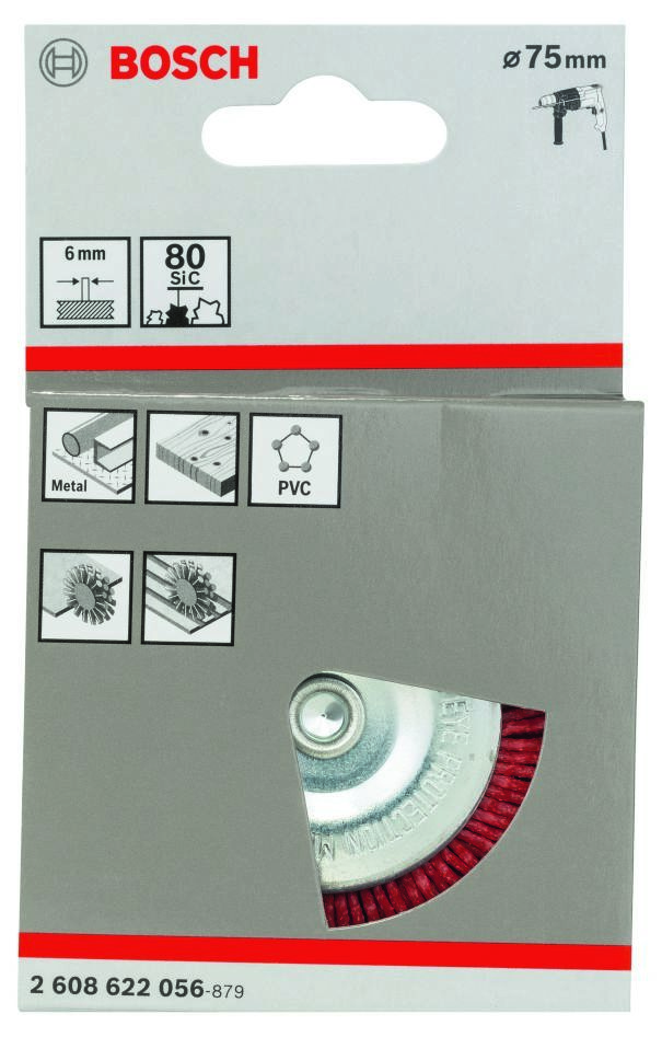 Bosch Blue Zubehör 2608622056 Scheibenbürste 75 mm Nylon 6 mm Schaft