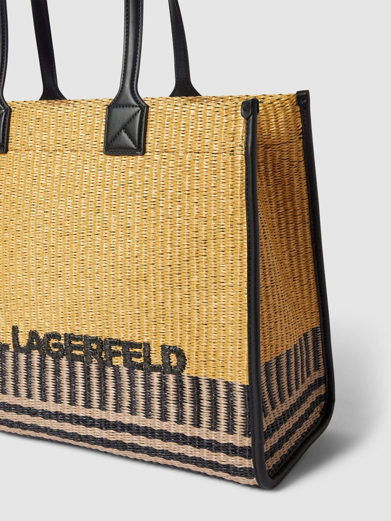 Tote Bag mit Label-Detail Modell 'raffia' in sand