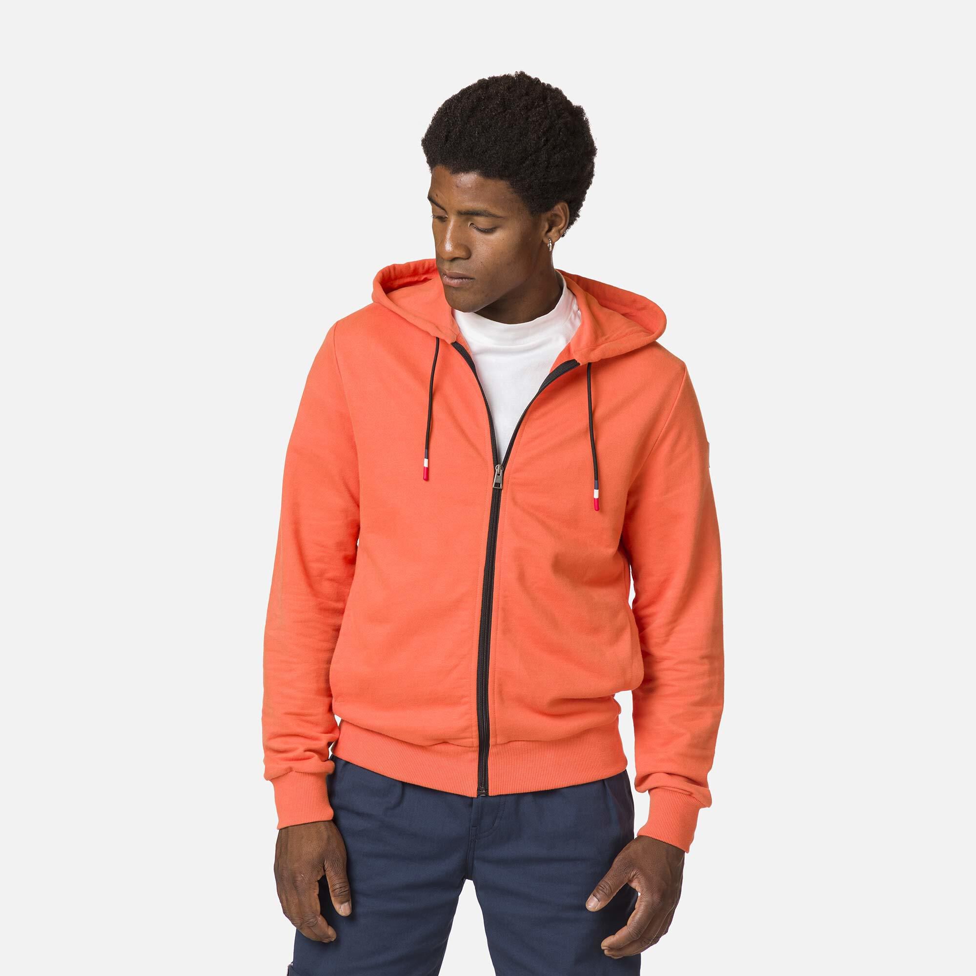 Sweat en coton à capuche zippé Logo Homme