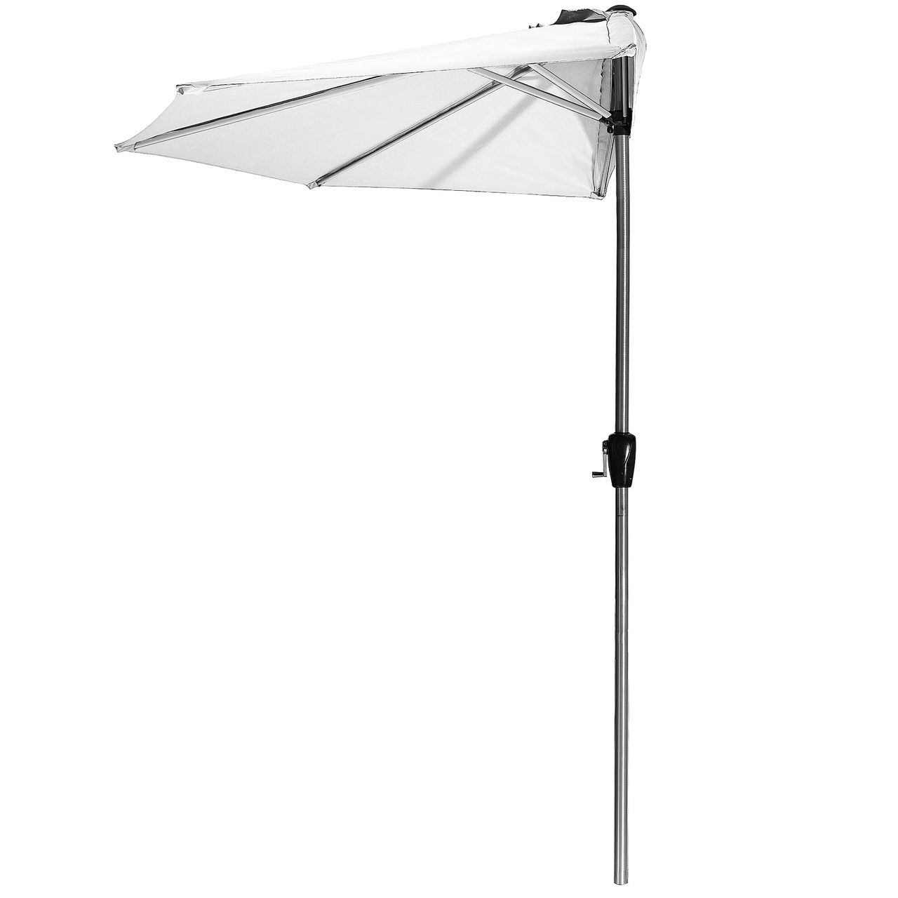 Weles AMARE Luxus Sonnenschirm 270 x 135 x 235 cm (B x T x H) Aluminium Schaft 38 mm poliert mit transparenter Schutzlackierung, Weiß