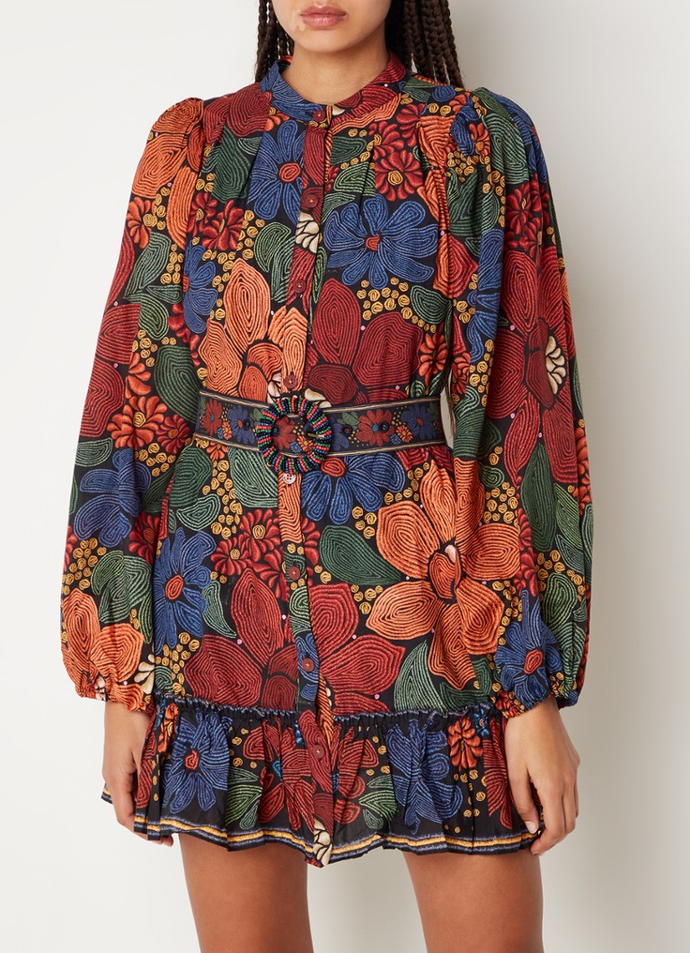 Rochie mini bluză cu imprimeu floral și curea Farm Rio.