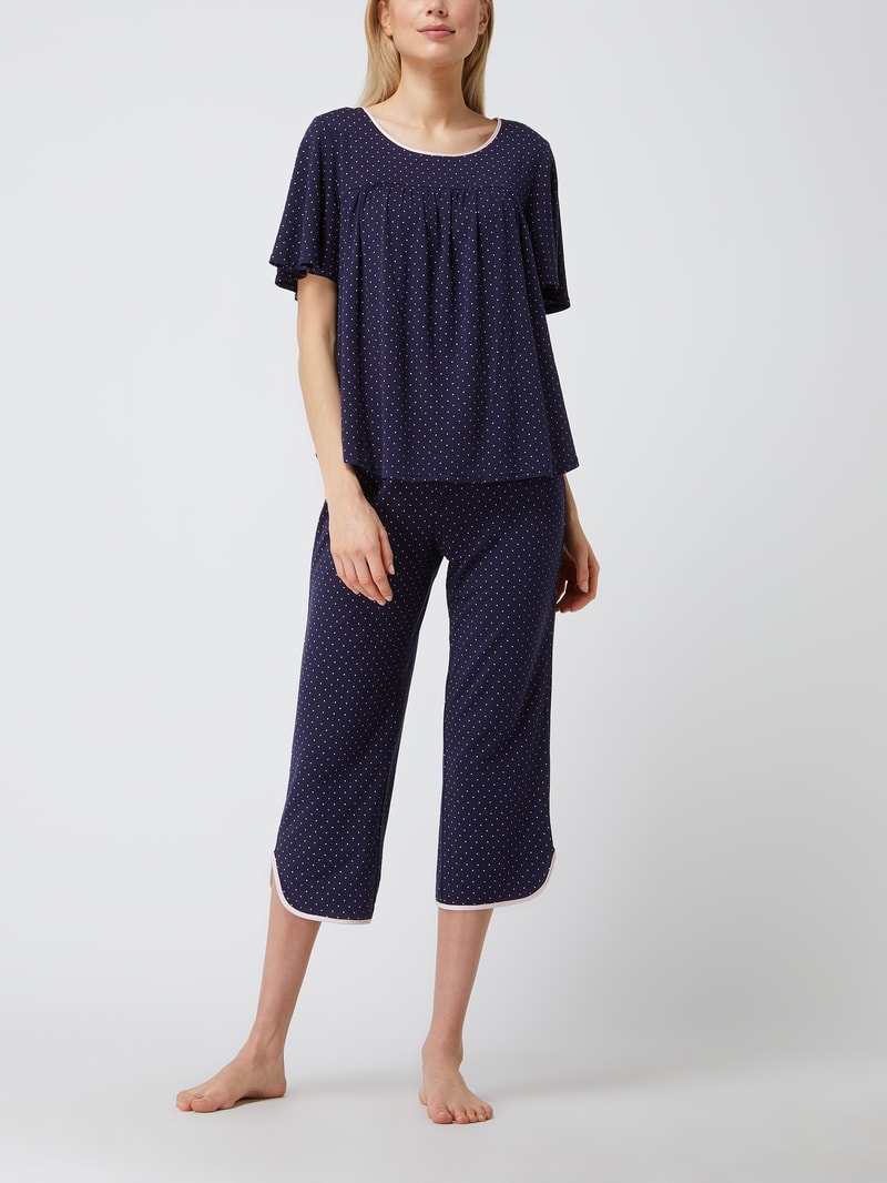 Pyjama mit Punktmuster in marineblau