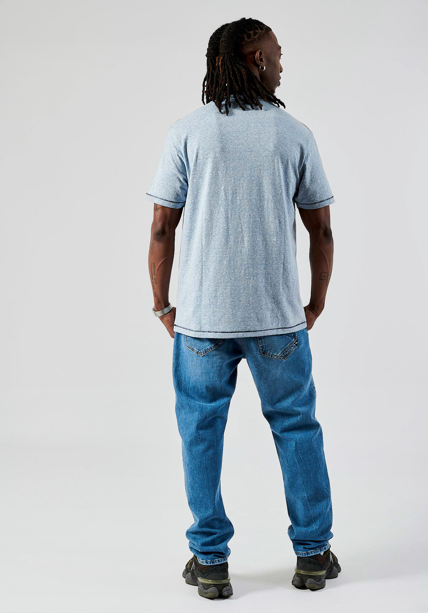 BASE   T-shirt bleu homme