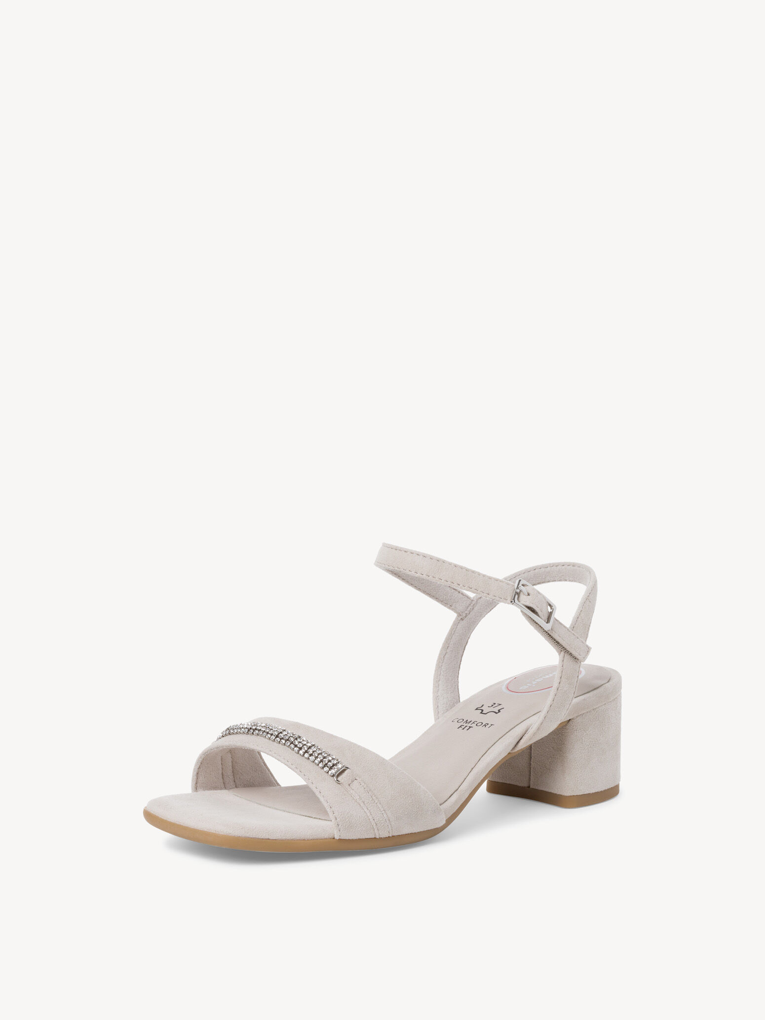 Sandale à talon en cuir - gris