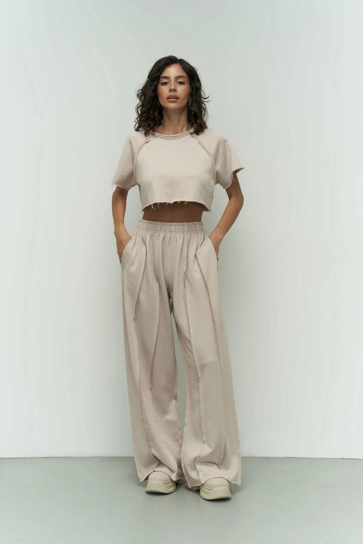 MAİ COLLECTİON  Trainingsanzug - Beige - Regular Fit