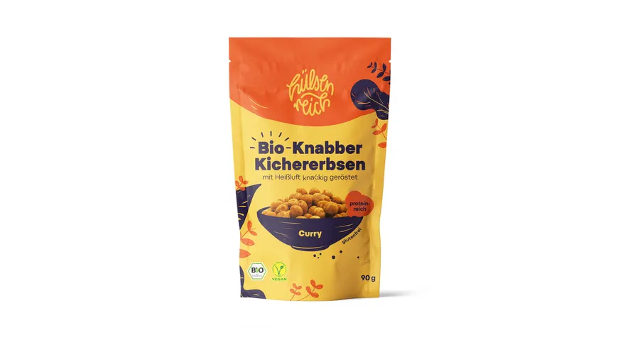 HÜLSENREICH Bio-Knabber Kichererbsen Curry 90 g