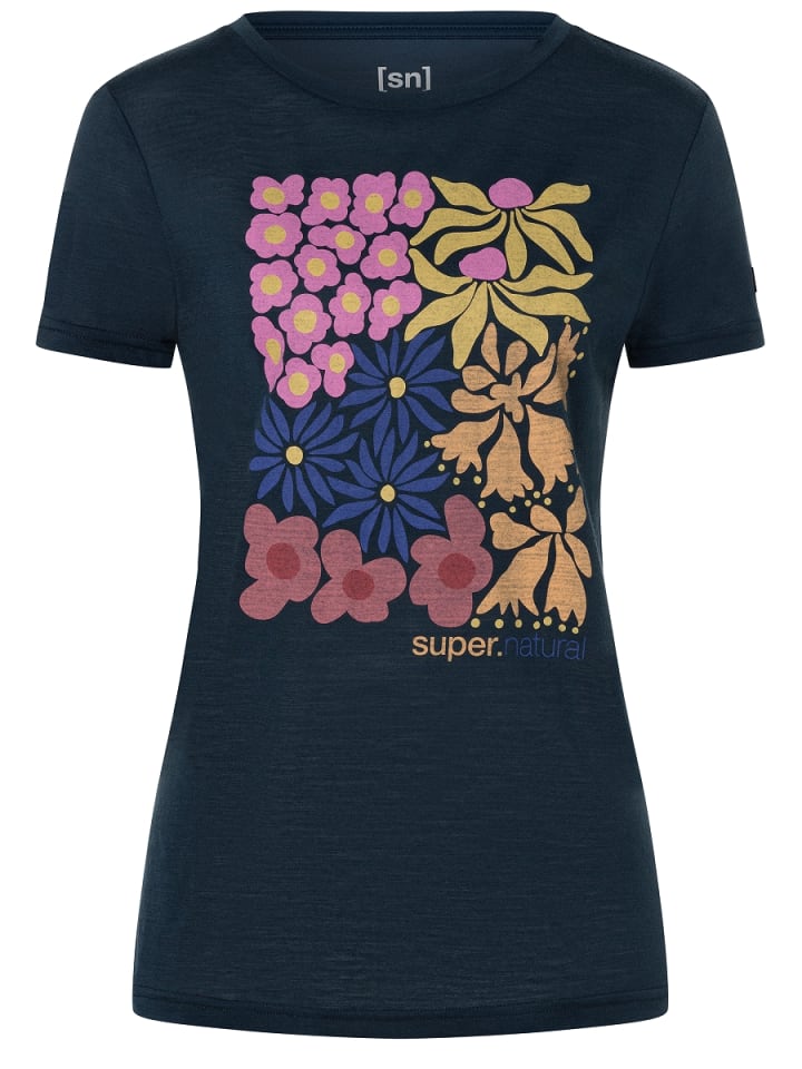 super.natural Merino T-Shirt MAT IS in blau günstig kaufen
