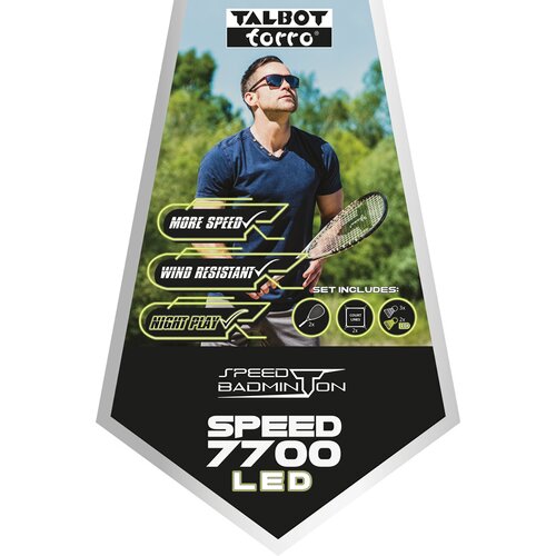 TALBOT-TORRO SPEED-BADMINTON PREMIUM-SET SPEED 7700, 2 KRAFTVOLLE GRAPHIT-COMPOSITE RAC