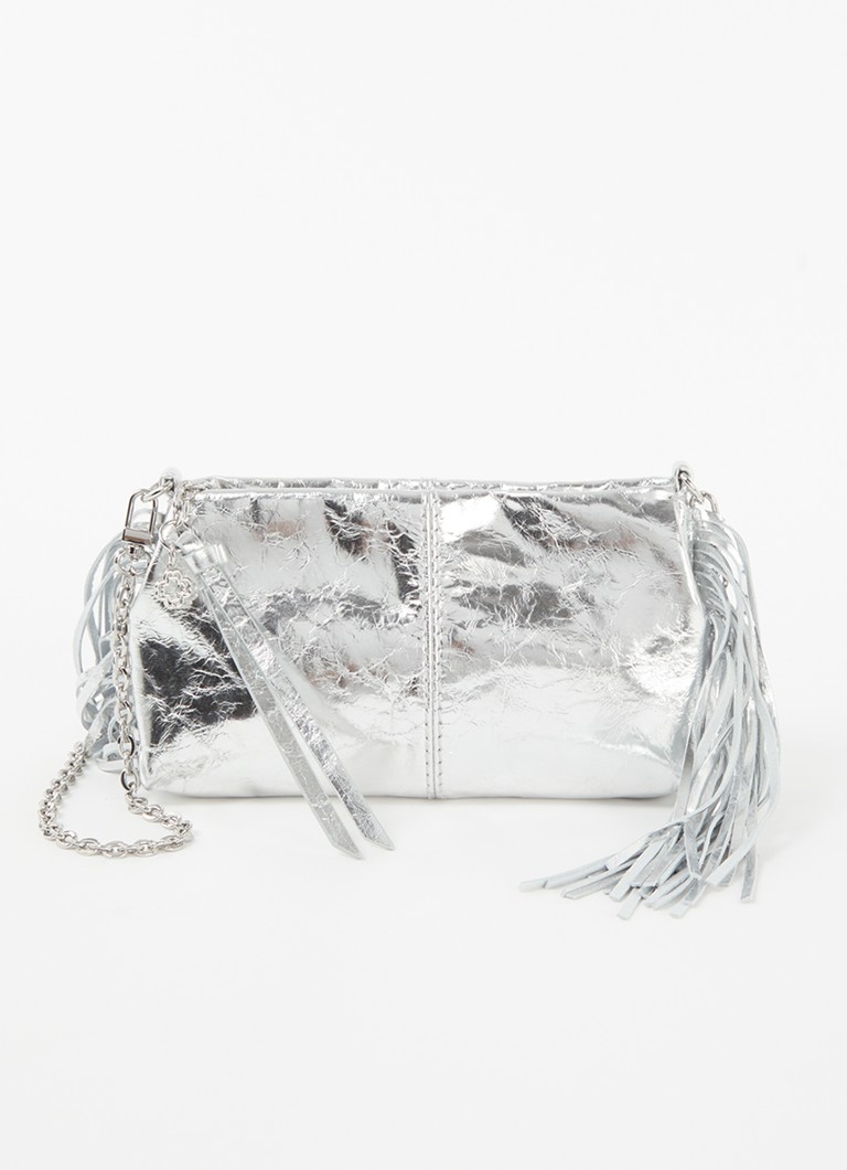 Maje Miss M skinnclutch med metallisk finish og frynser