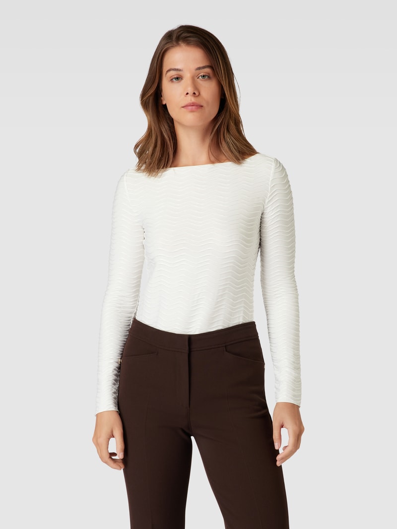 Longsleeve mit Strukturmuster in offwhite