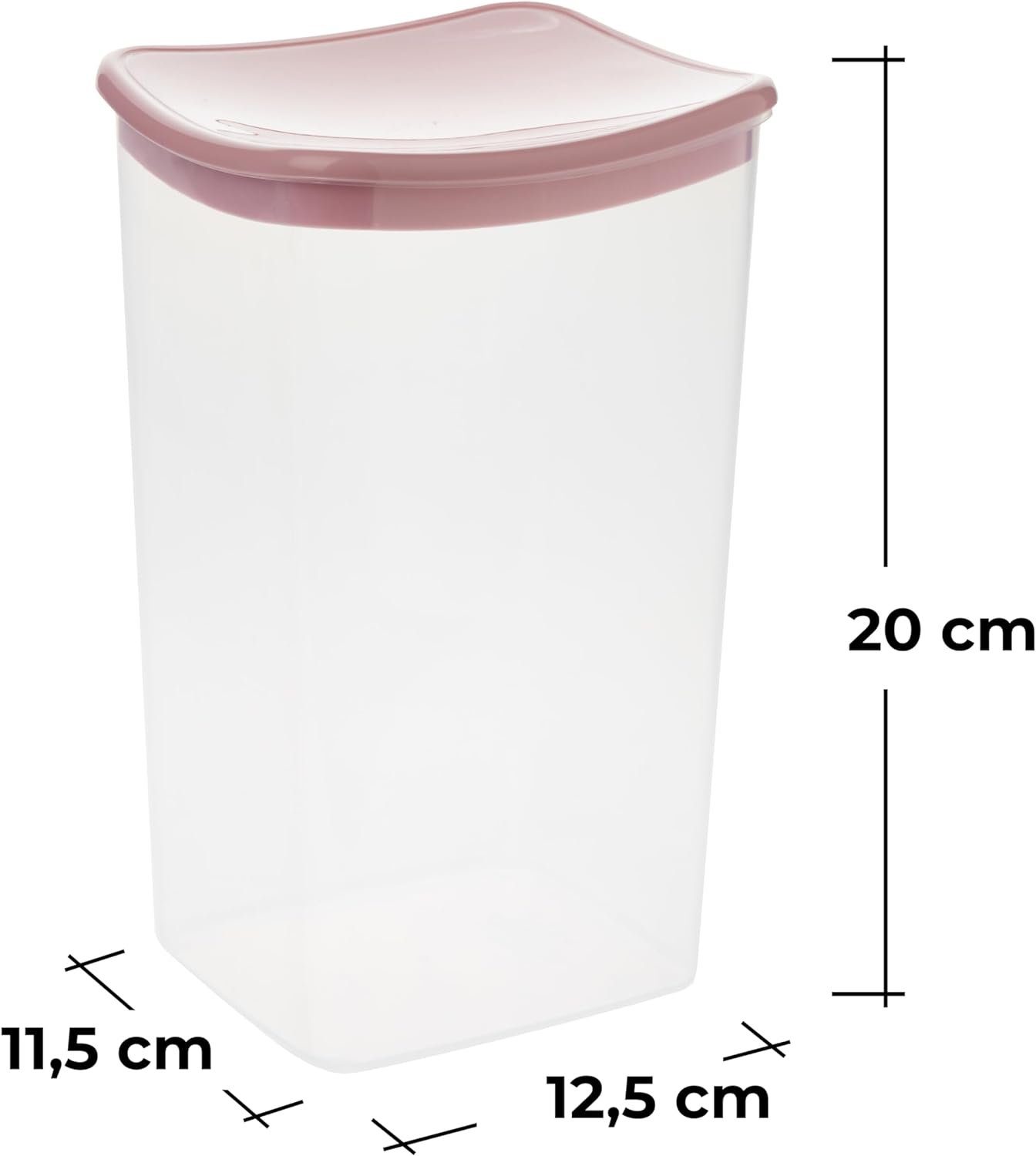 Centi Vorratsdose 6er Set Vorratsbehälter mit Deckel, Schüttdosen transparent, Kunststoff, (12,5L x 11,5B x 20H cm 2 Liter), Müsllidosen mit Decke, perfekt für ein Pfund Kaffee usw.