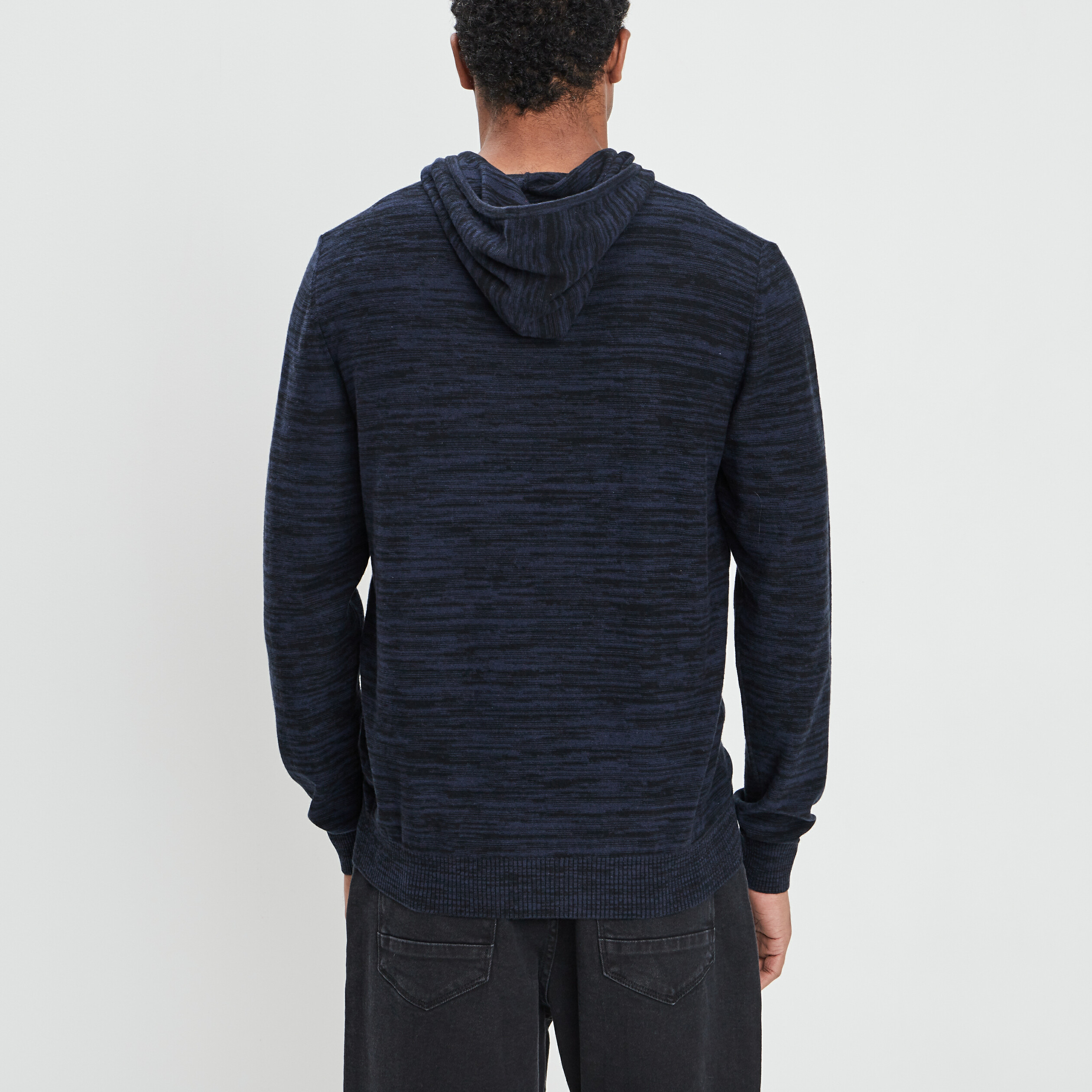 Pull à capuche bleu foncé homme | La Halle