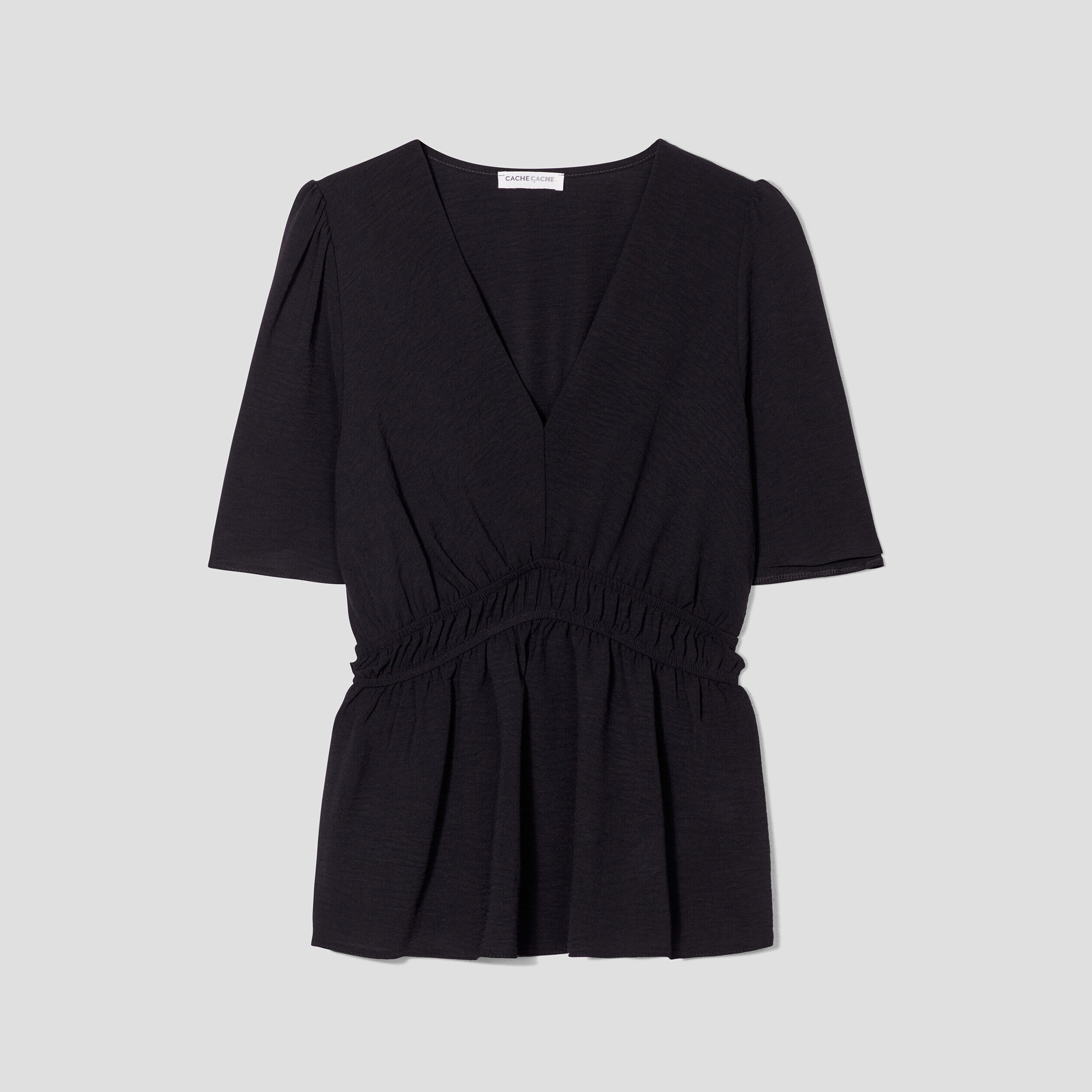 Blouse manches courtes noir femme | Cache Cache