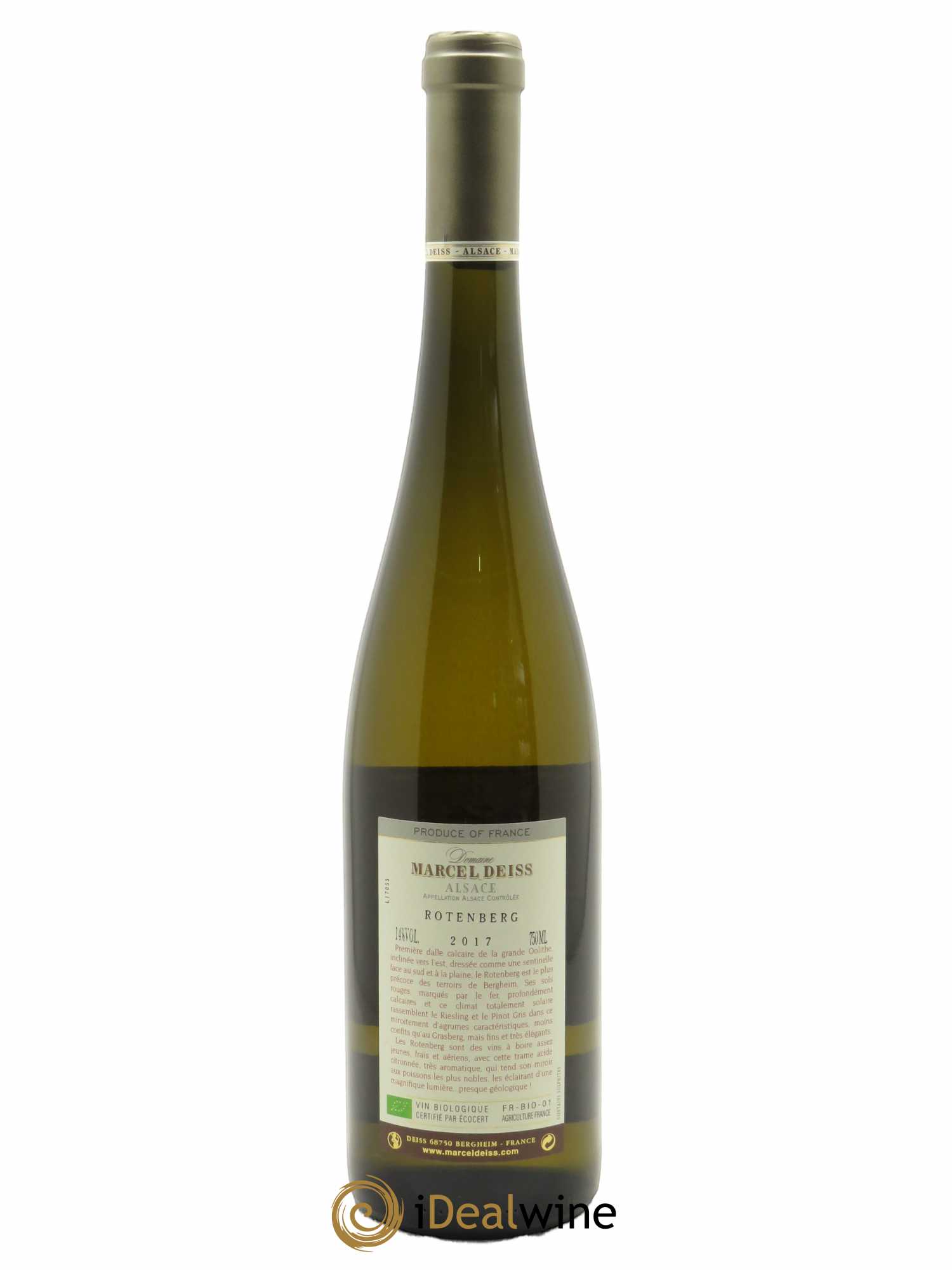 Alsace Rotenberg Marcel Deiss (Domaine)  2017 - Lot de 1 Bouteille