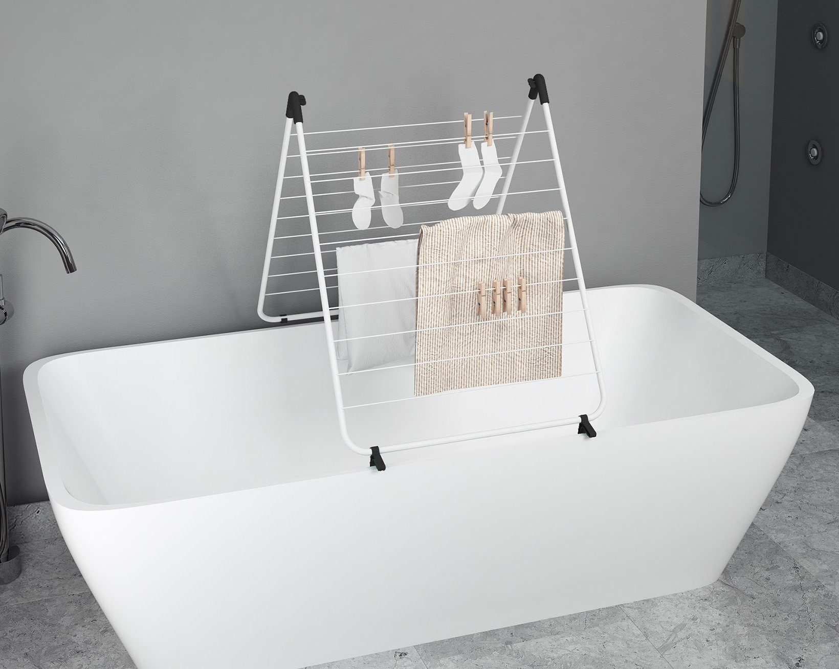 Bischof Colombo Badewannen-Wäscheständer BAGNO