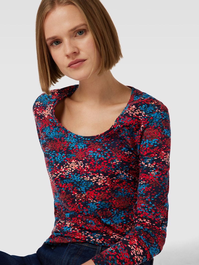 Longsleeve mit U-Boot-Ausschnitt in marineblau