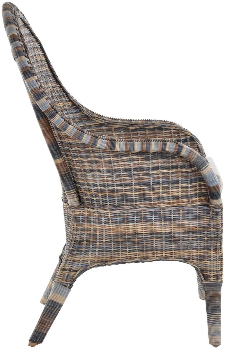 Krines Home Rattanstuhl Rattansessel hohe Rückenlehne Rattan Esszimmerstuhl Breite Armlehnen
