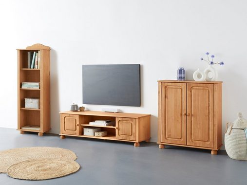 Home affaire Wohnwand Mette, (3-St), 1 Midischrank, 1 Bücherregal und 1 Lowboard ohne Wandboard