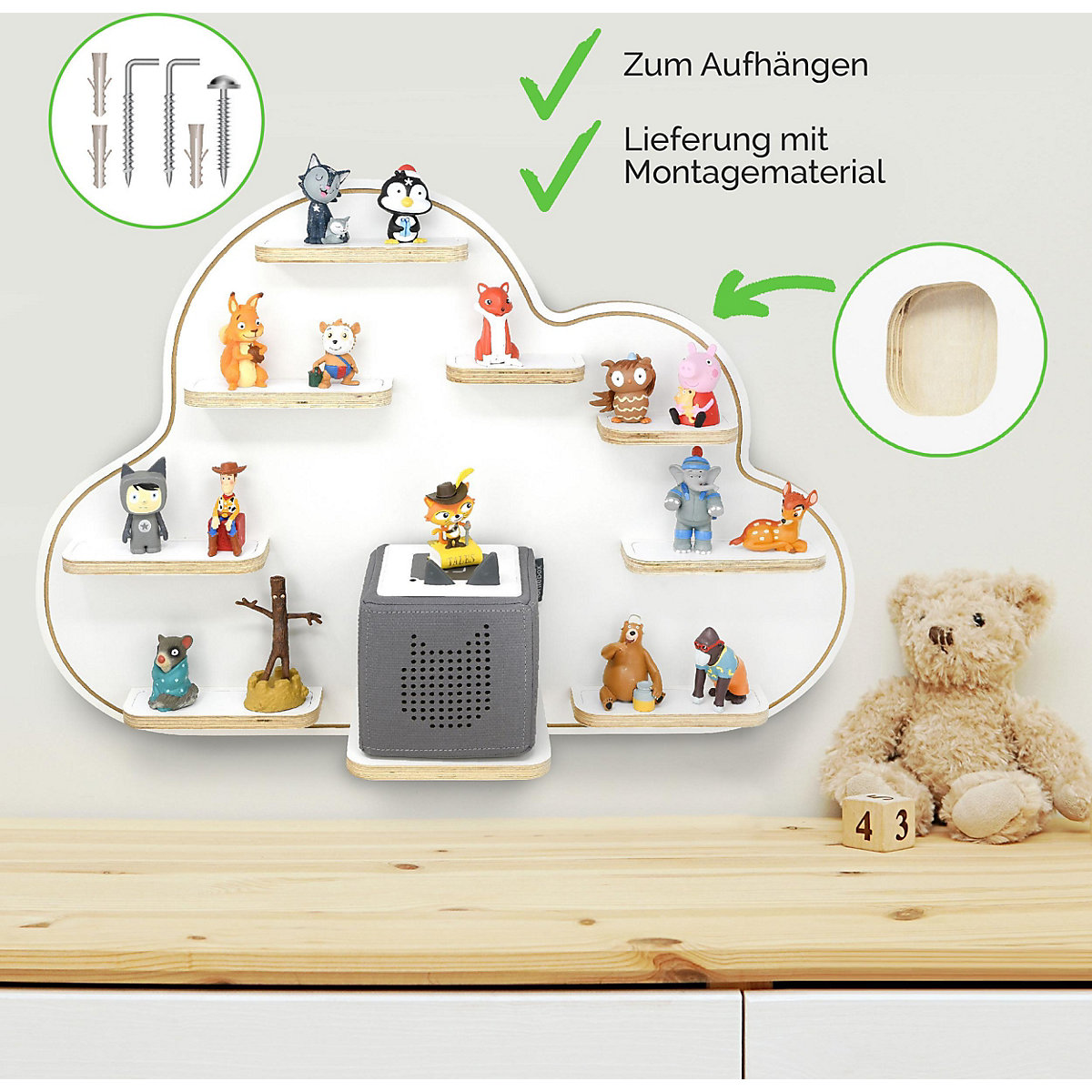 Regal für Musikbox Wolke - geeignet für Toniebox