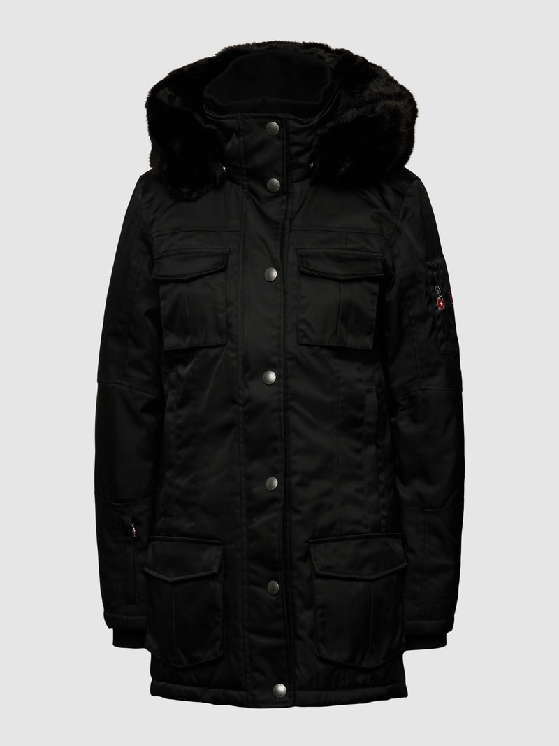 Funktionsjacke mit Label-Patch Modell 'Schneezauber' in schwarz