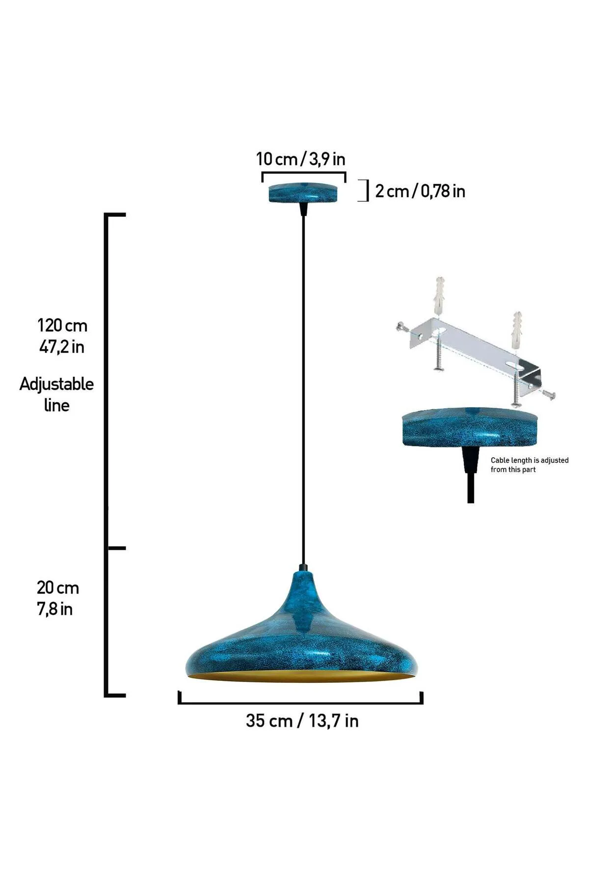 Bamyum  Champion E27 35cm Ocean Lampe - Pendelleuchte
