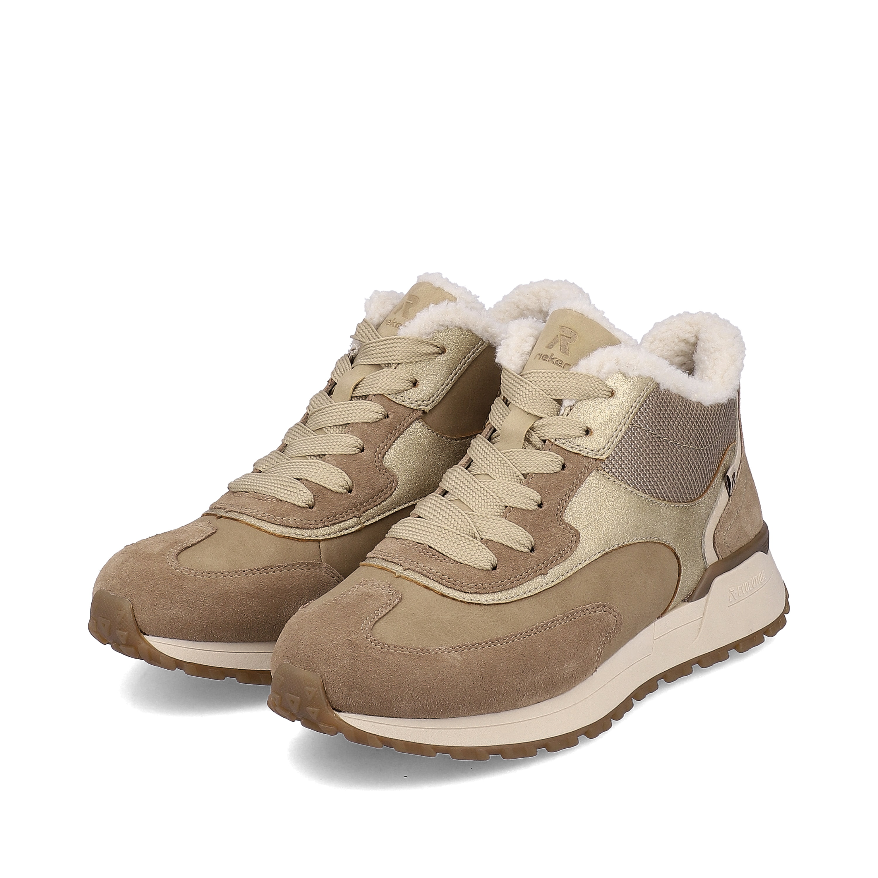 Rieker Damen Sneaker High champagner beige