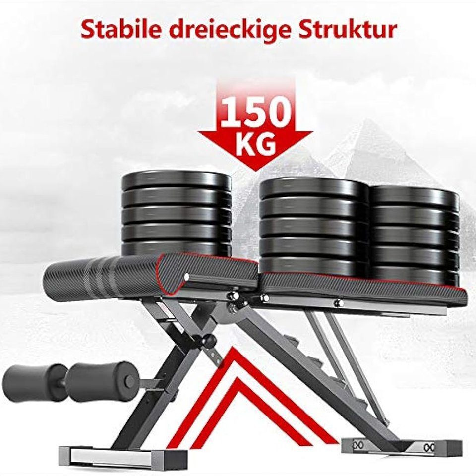 NAIMP Hantelbank verstellbar 6Fach Rückenlehne/4 Fach Sitz, bis 300kg belastbar