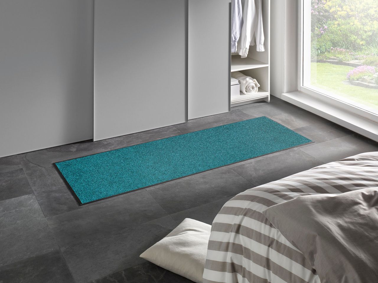 Fuma Rutschfeste Fußmatte TC_Peacook Green 180 x 60 cm