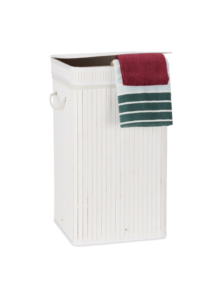 relaxdays Wäschekorb in Weiß - (B)36 x (H)63 x (T)36 cm günstig kaufen onesize