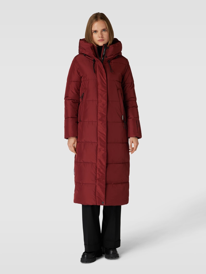Steppmantel mit Label-Details Modell 'SOULANI' in dunkelrot