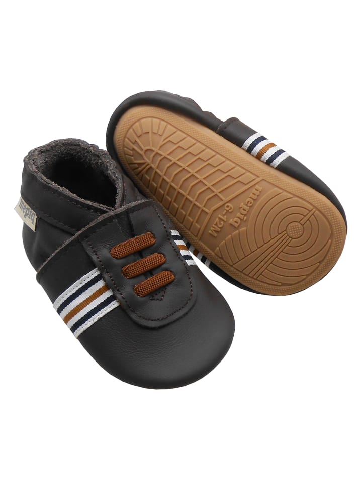 Yalion Baby Leder-Krabbelschuhe in Schwarz günstig kaufen 23/24