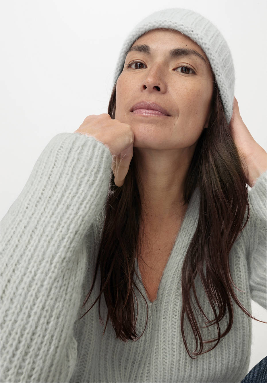 Pullover aus Alpaka mit Bio-Baumwolle