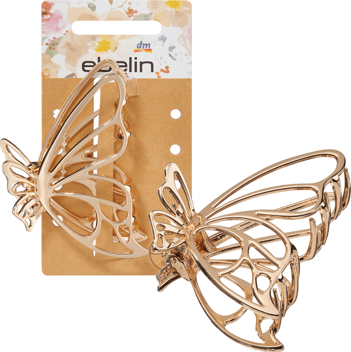 Haarklammer Metall Schmetterling Gold-Optik, 1 St