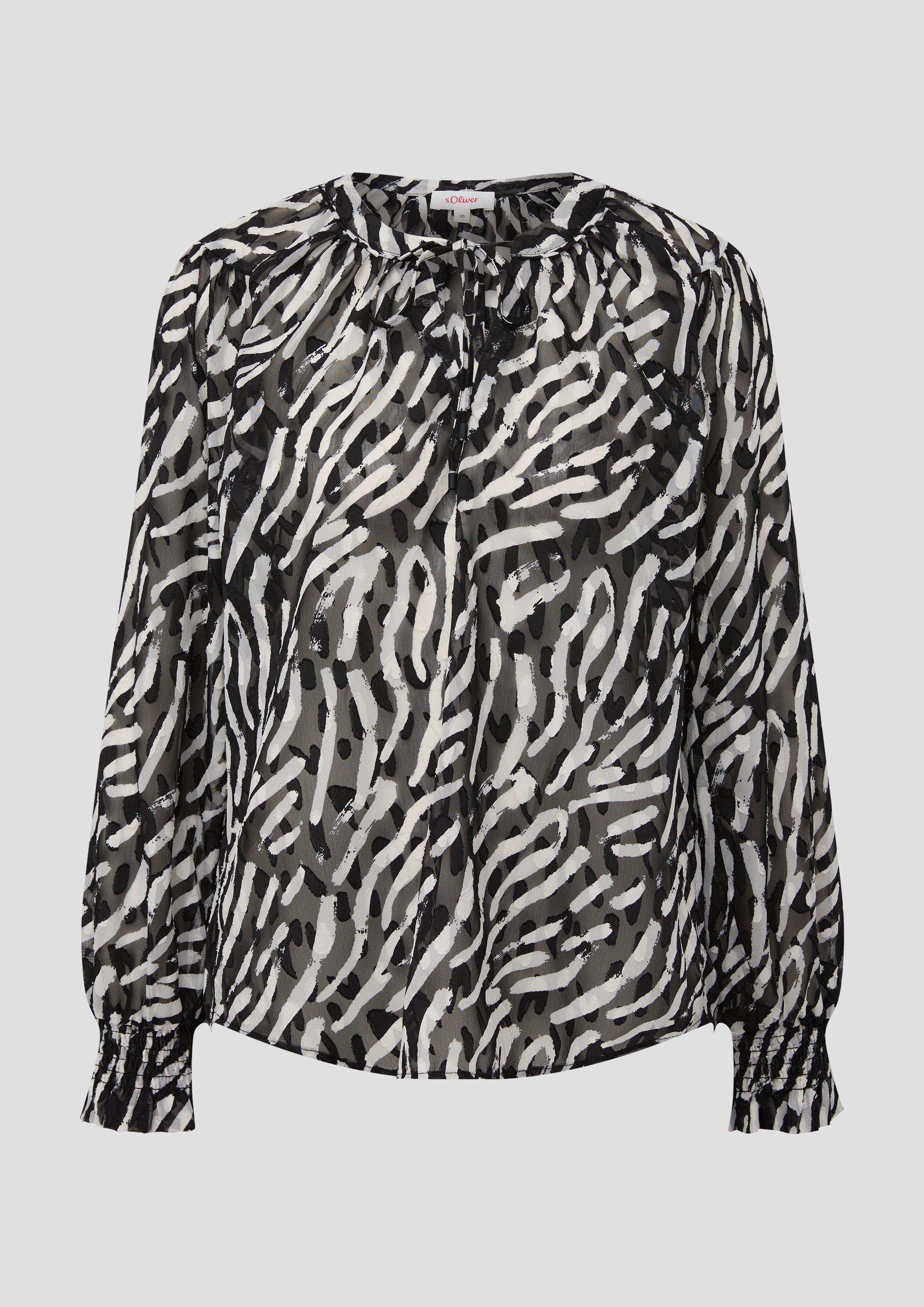 Semitransparente Bluse aus Jacquard  2138962-99A4