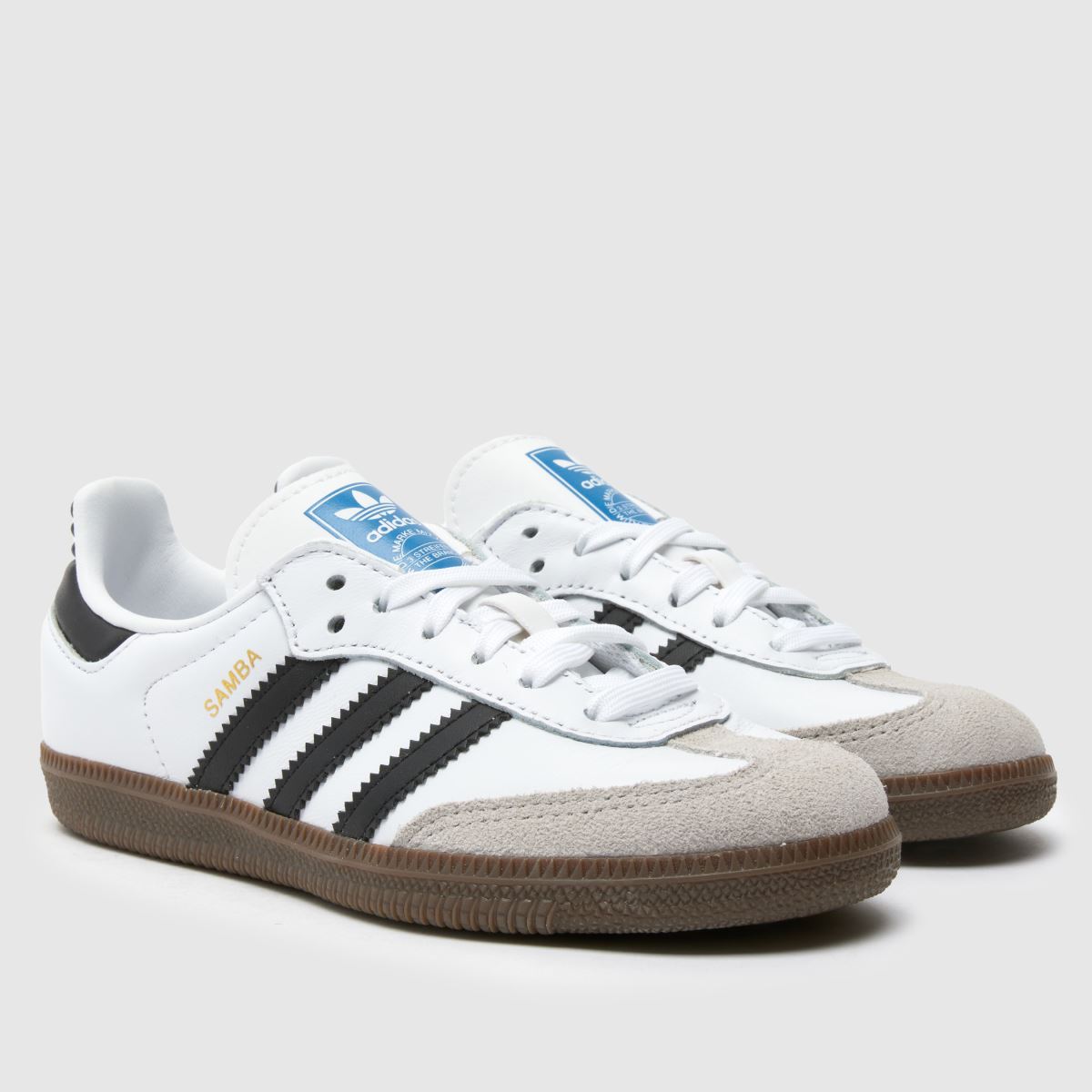 adidas vita & svarta samba- och juniorskolaskor