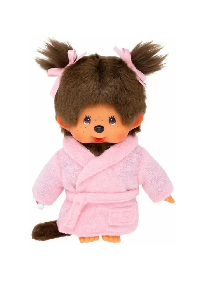 Monchhichi Mädchen im Bademantel mit Zöpfen | 20 cm Monchhichi Puppe | Fashion günstig kaufen onesize