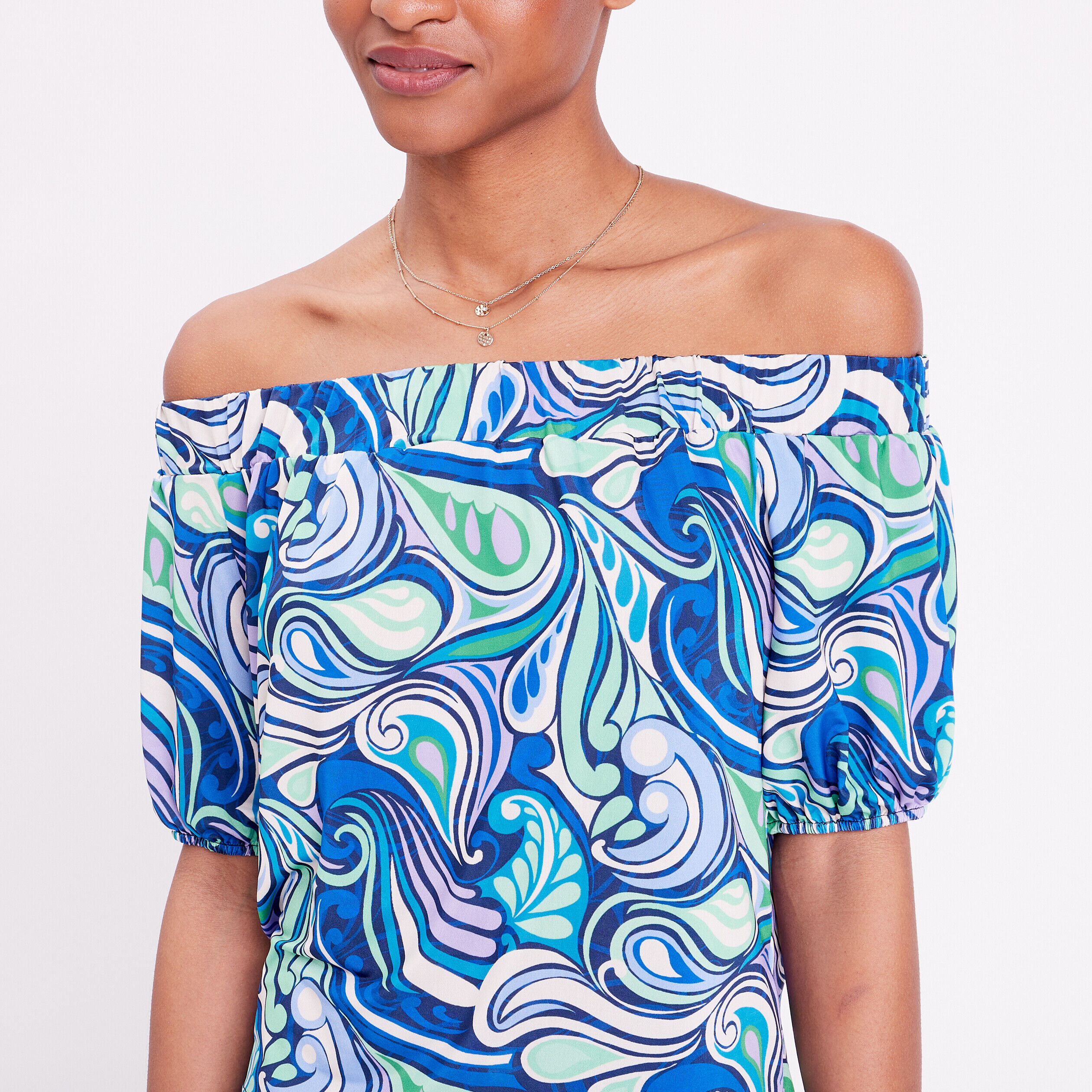 Blouse col bardot noir femme | Cache Cache