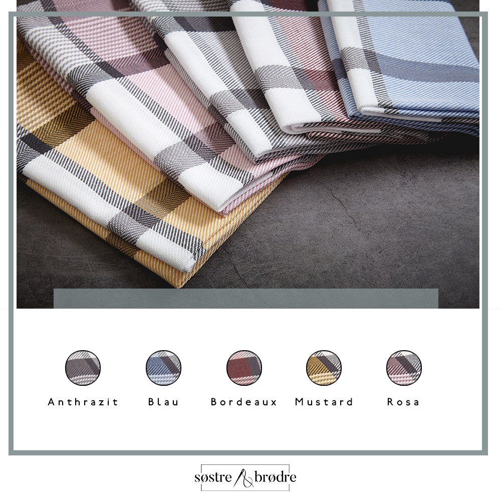 søstre & brødre Geschirrtuch 4er Set Geschirrtücher Küchentücher im hochwertigem Dobby-Design 50 x 70 cm, (4er Set Geschirrtuch Grubentuch, 100% Baumwolle - MADE IN EUROPE, Sehr saugfähig - Premium Qualität, 4-tlg., 4)