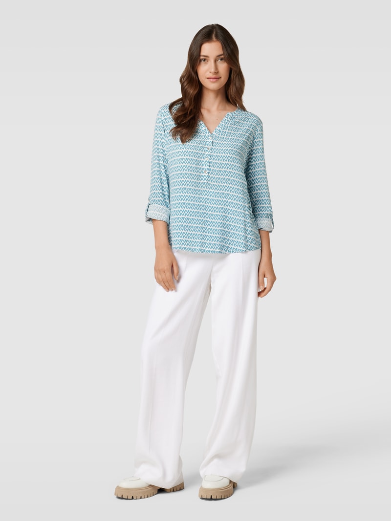 Bluse mit Allover-Muster in rauchblau