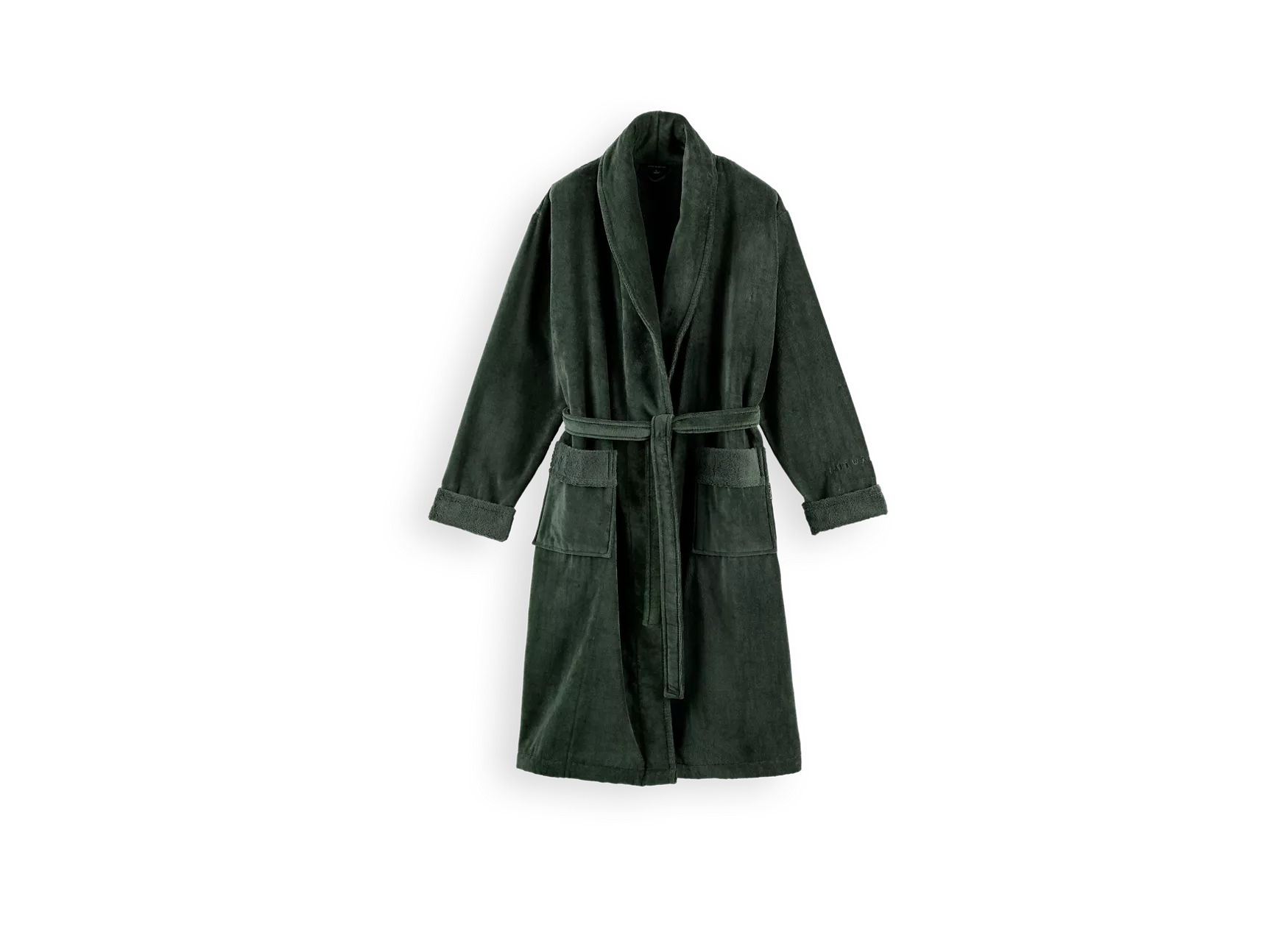 Peignoir en coton ultra doux pour homme, taille L, vert mousse