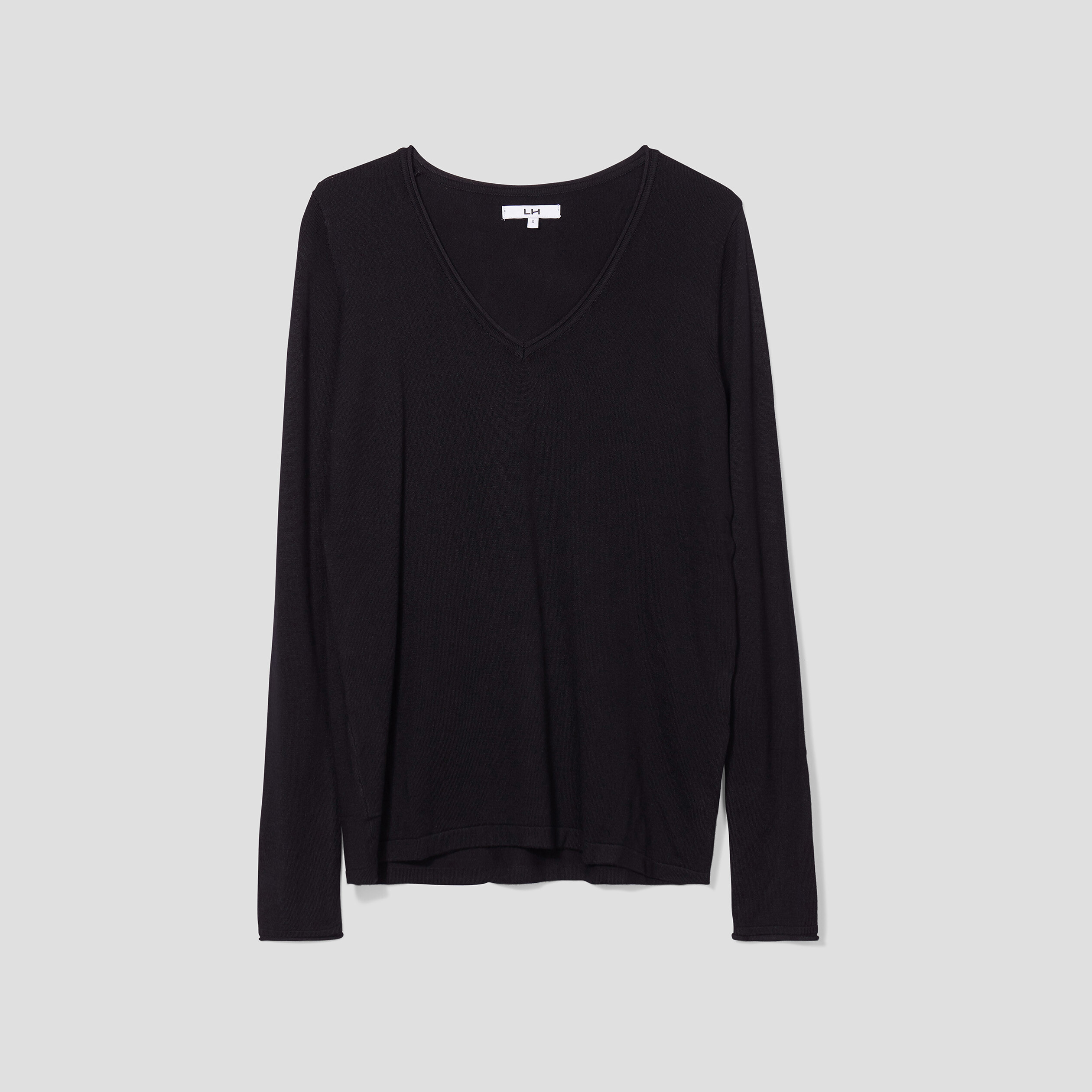 Pull avec col en V noir femme | La Halle