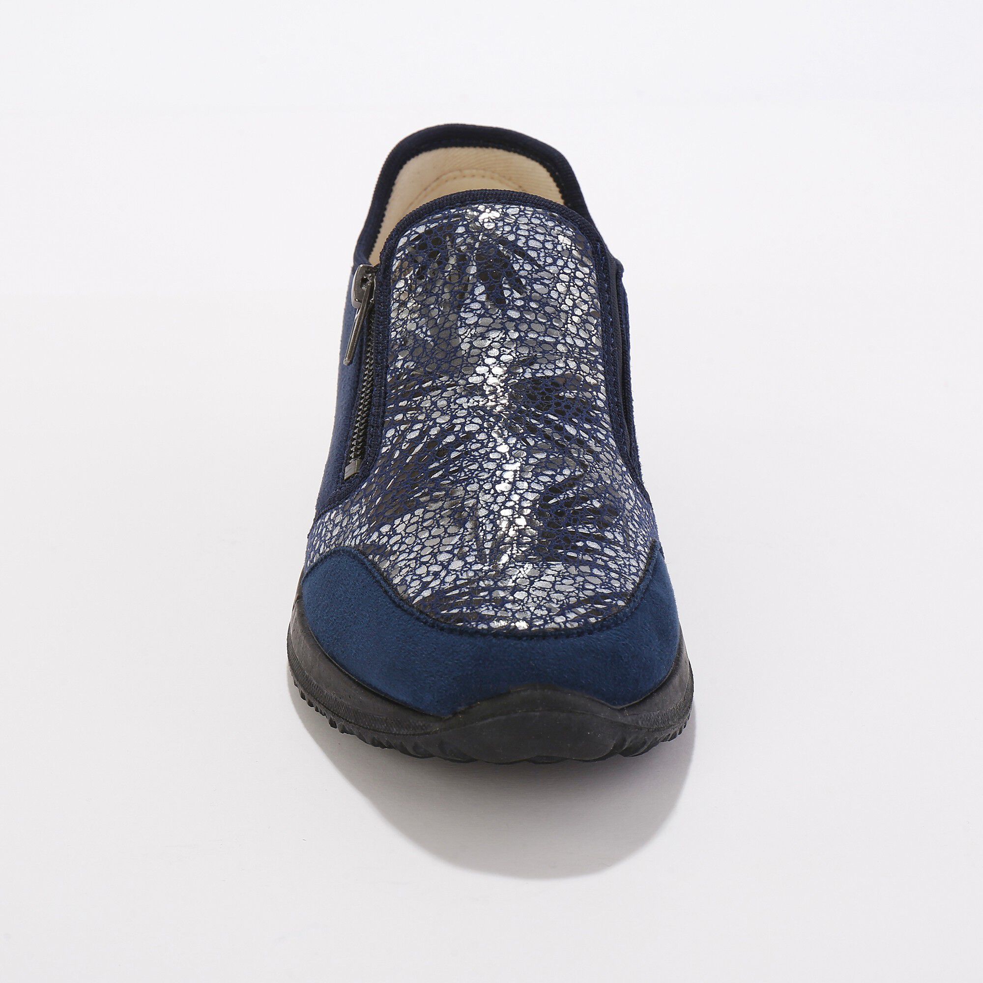 Baskets zippées spécial pieds sensibles en tissu extensible