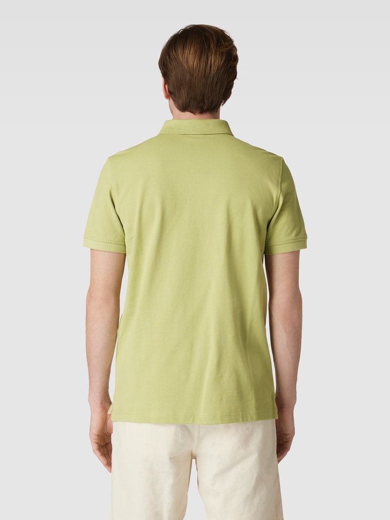 Poloshirt mit Logo-Stitching in hellgrün