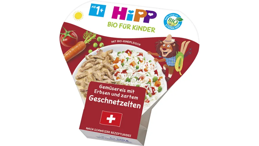 HiPP Kinder-Teller 250g: Gemüsereis mit Erbsen und zartem Geschnetzelten 250 g
