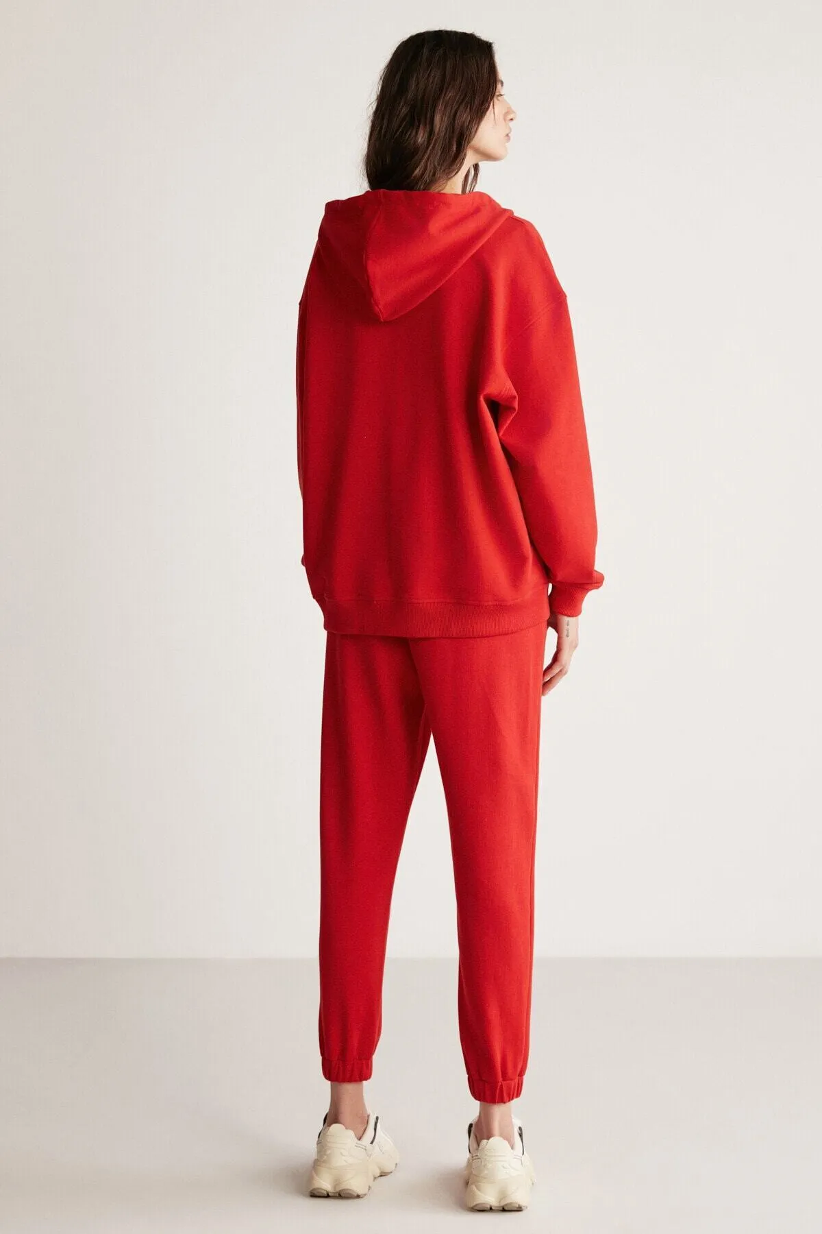 GRIMELANGE  Carroline Damen-Jogginghose mit Stickerei in Rot und elastischem Bund und Beinen