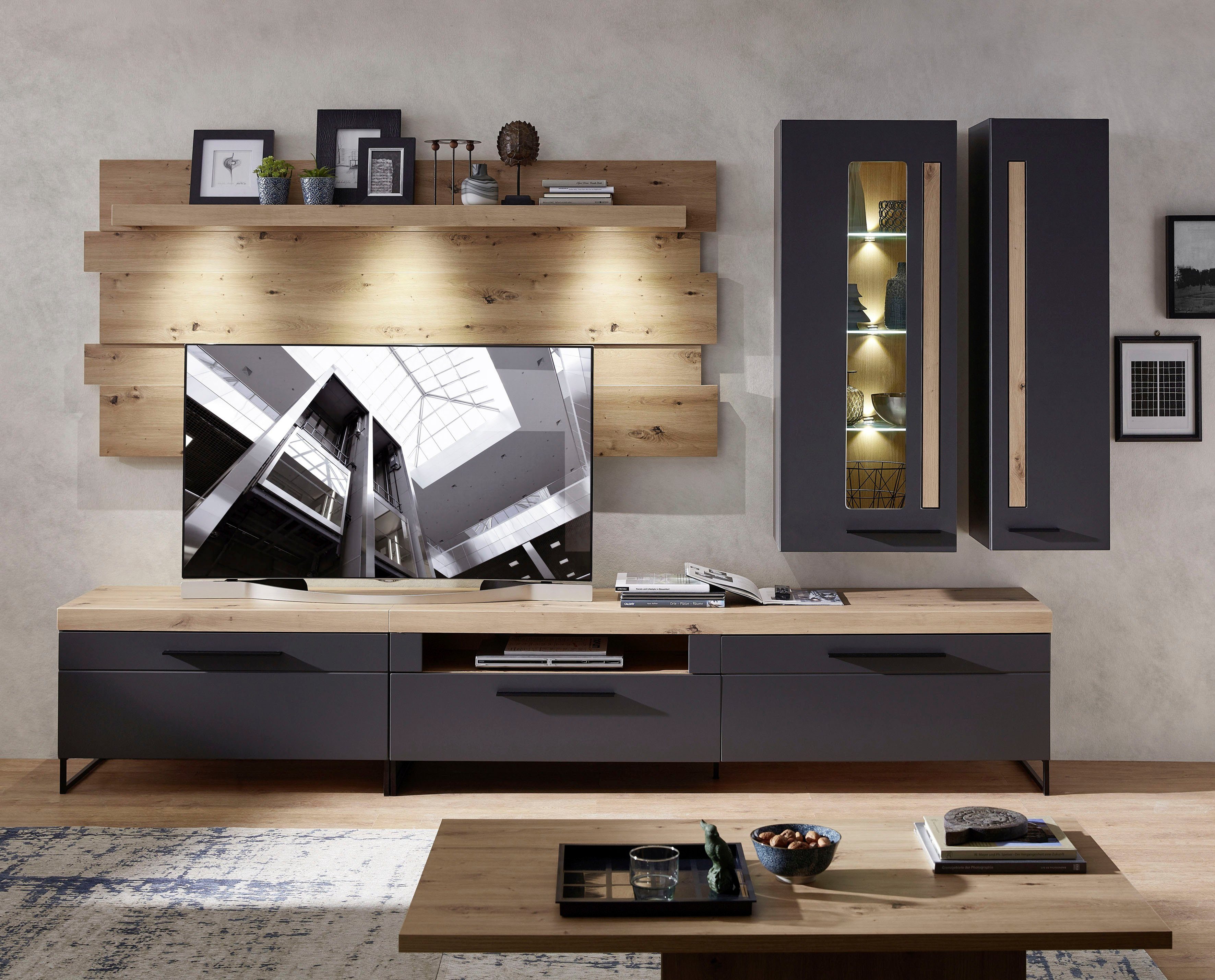 Innostyle Wohnwand Loft Two, (5-St), inkl. LED-Beleuchtung