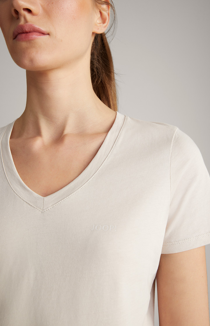 Baumwoll-T-Shirt in Beige