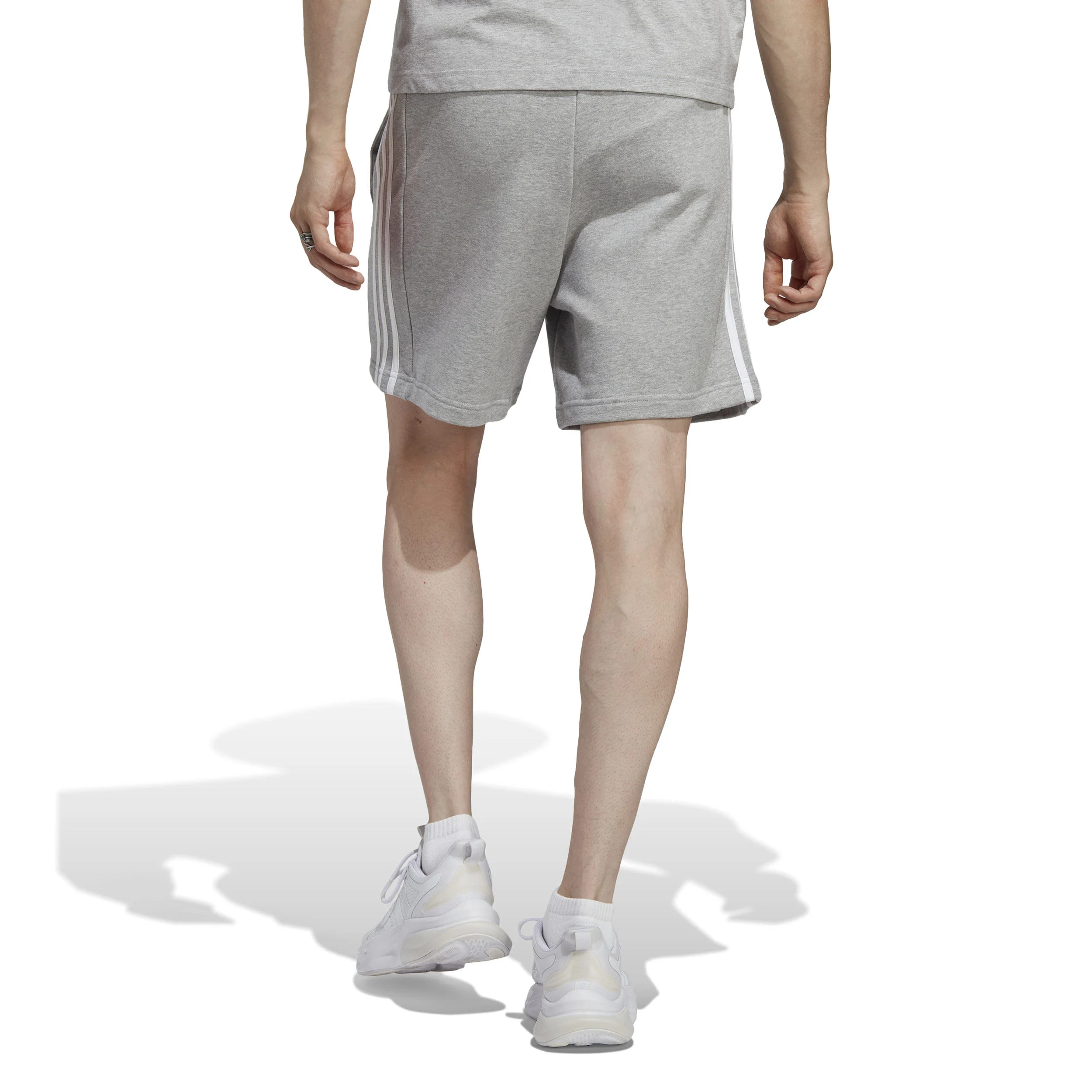 3 Stripes French Terry Shorts Herren - Hellgrau, Weiß