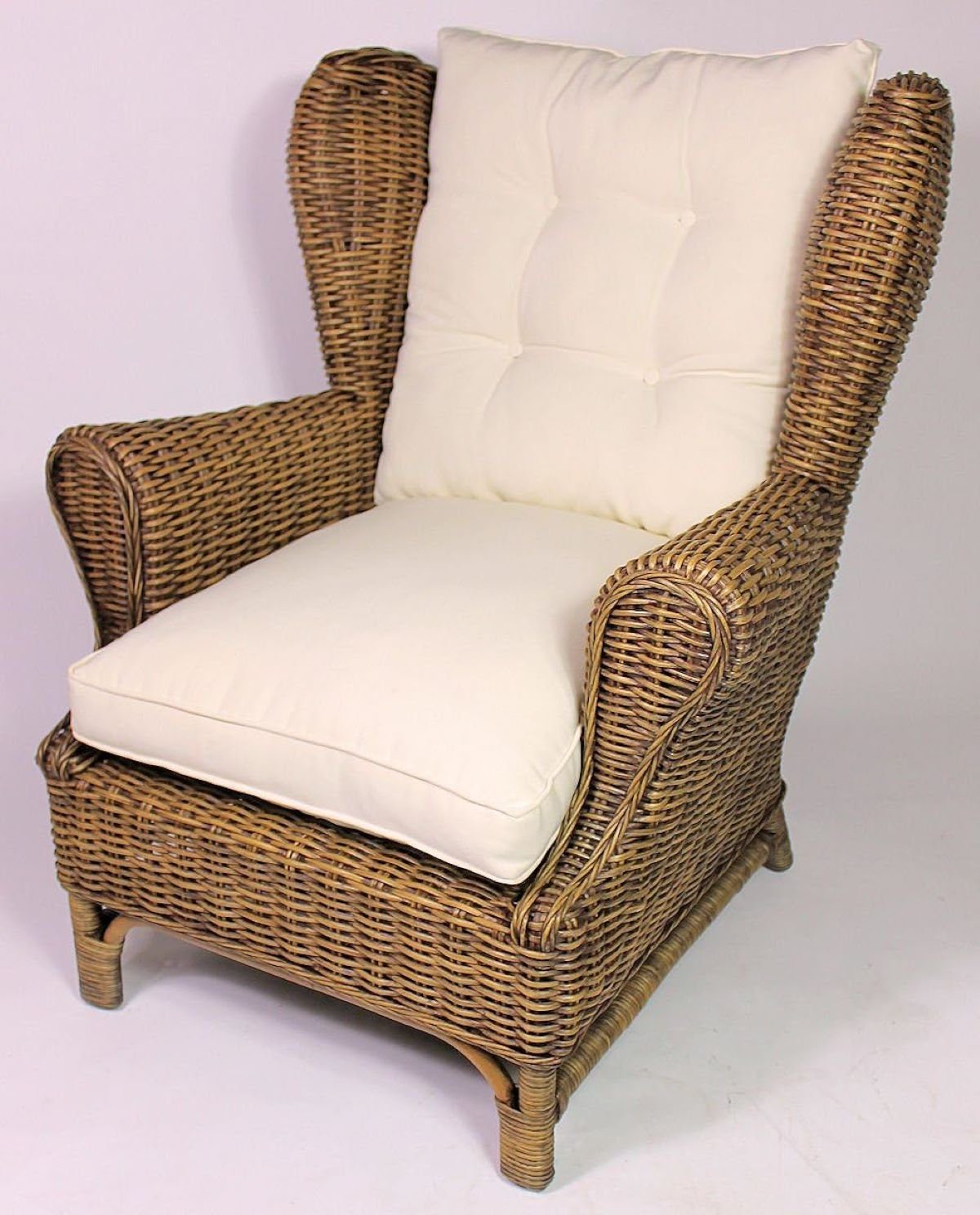 Rattani Rattanstuhl Rattansessel Rattan Ohrensessel King Chair dunkelbraun